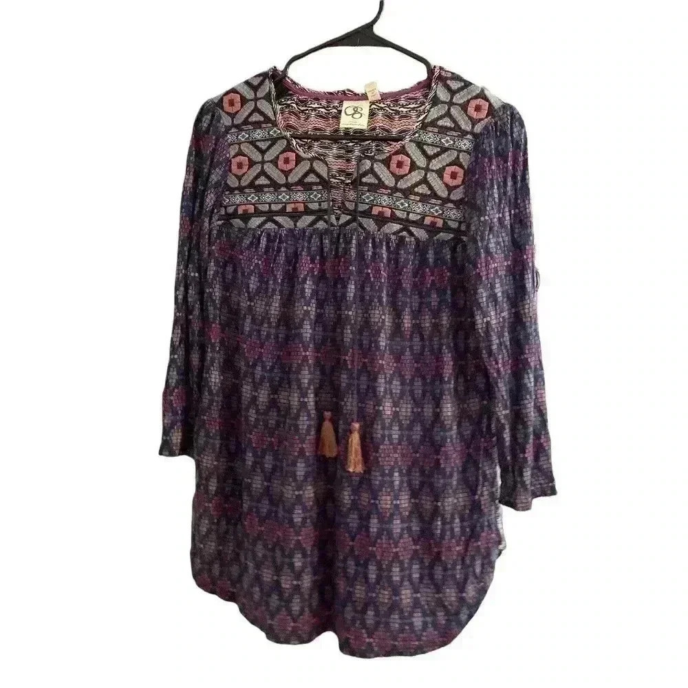 ANTHRO ONE SEPTEMBER TOP SIZE XS MULTI COLORS TOP WITH EMBROIDERY